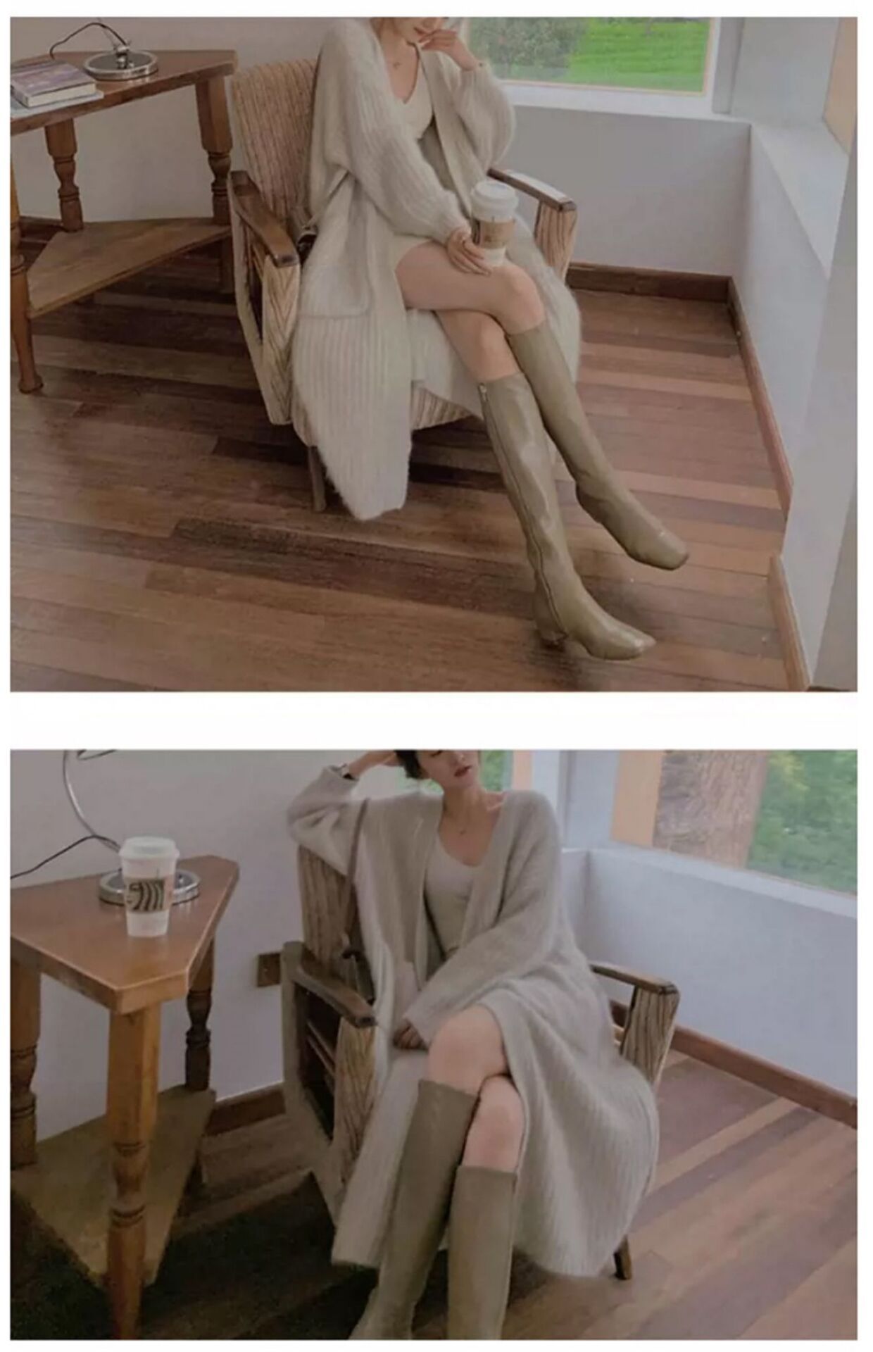 长款慵懒毛衣外套女 韩版纯色v领休闲针织开衫秋冬大码针织外套厚