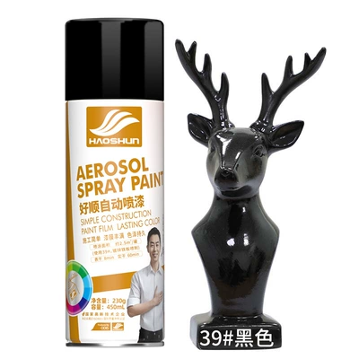 Haoshun automatic painting hand-cranked self-painting car color change anti-rust paint home furniture wood wall graffiti paint (Avtomobil boyası) - black450ml230g