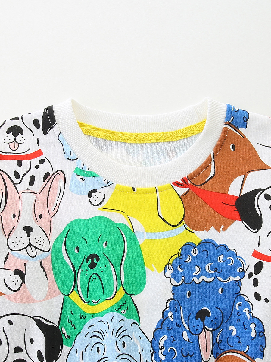 26 otoño nuevo chaqueta de niño estilo europeo y americano de manga larga ropa infantil camiseta de base impresa de dibujos animados camiseta infantil