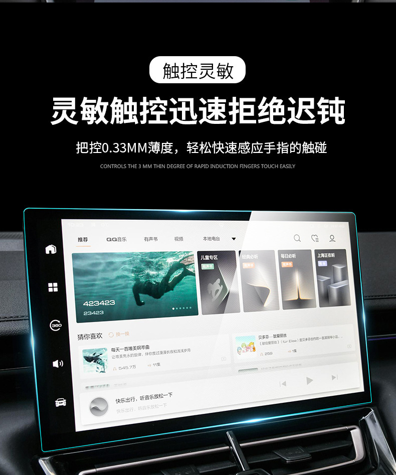 Suitable for Wey Mocha, Wey Latte, Macchiato Navigation Tempered Glass Film, Dashboard Interior Film, Car Accessories