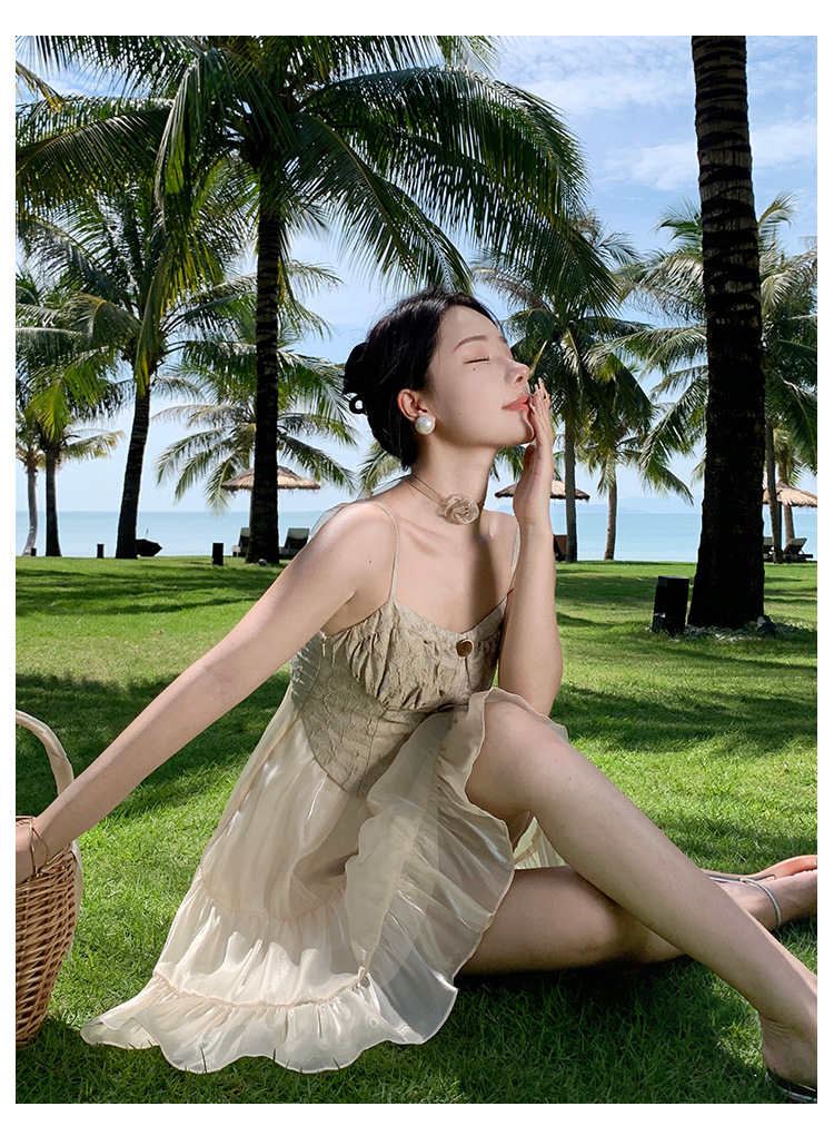F6005 640K ÁO HAI DÂY NỮ SHETDT LƯỚI MỎNG MÙA HÈ HAI DÂY HỞ VAI THỜI TRANG NỮ G02 SẢN PHẨM MỚI