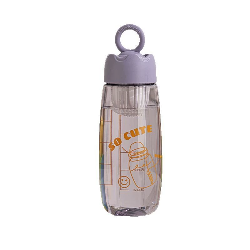 High-looking simple plastic space cup with filter tea cup student portable direct drinking space cup handy cup