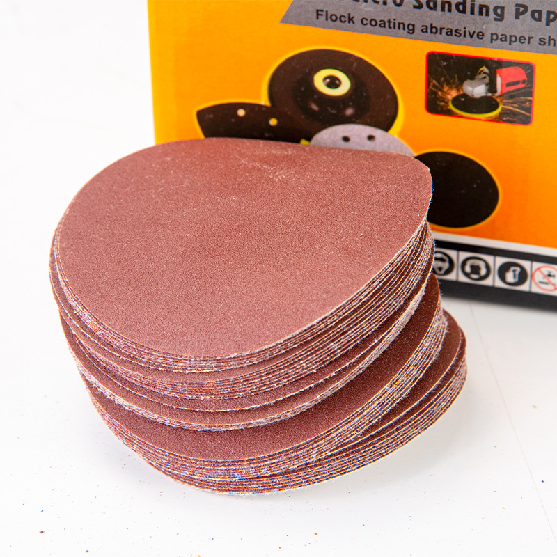Taladro de mano amoladora de ángulo pulido y pulido autoadhesivo carpintería papel de lija pieza de molienda 100mm4 pulgadas ronda flocado papel de lija pieza