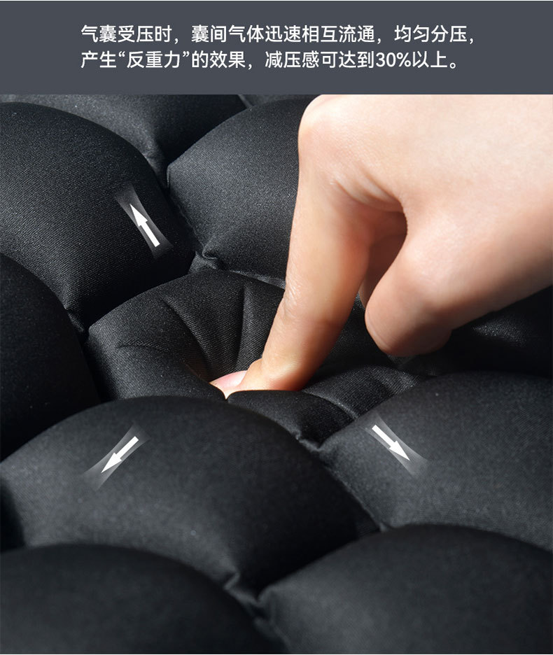 Motorcycle inflatable seat cushion, shock-absorbing and breathable, suitable for long-distance riding in summer, soft and comfortable, universal airbag seat cushion for electric vehicles