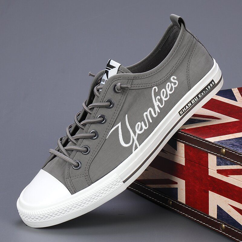 Men's Casual Canvas Shoes Breathable Soft Sole Flat Shoes_voghion.com