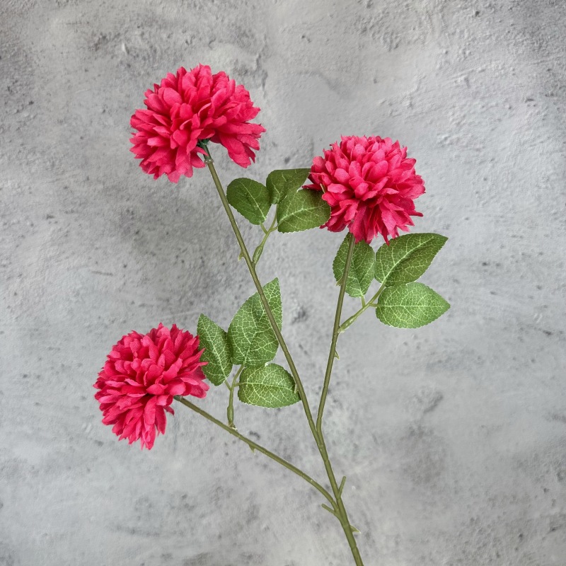 Crisantemo Artificial de 3 Cabezas, Crisantemo Ping Pong, Arreglo de Decoración para Bodas y Hogar, Hortensia, Diente de León, Adornos de Flores Artificiales al por Mayor