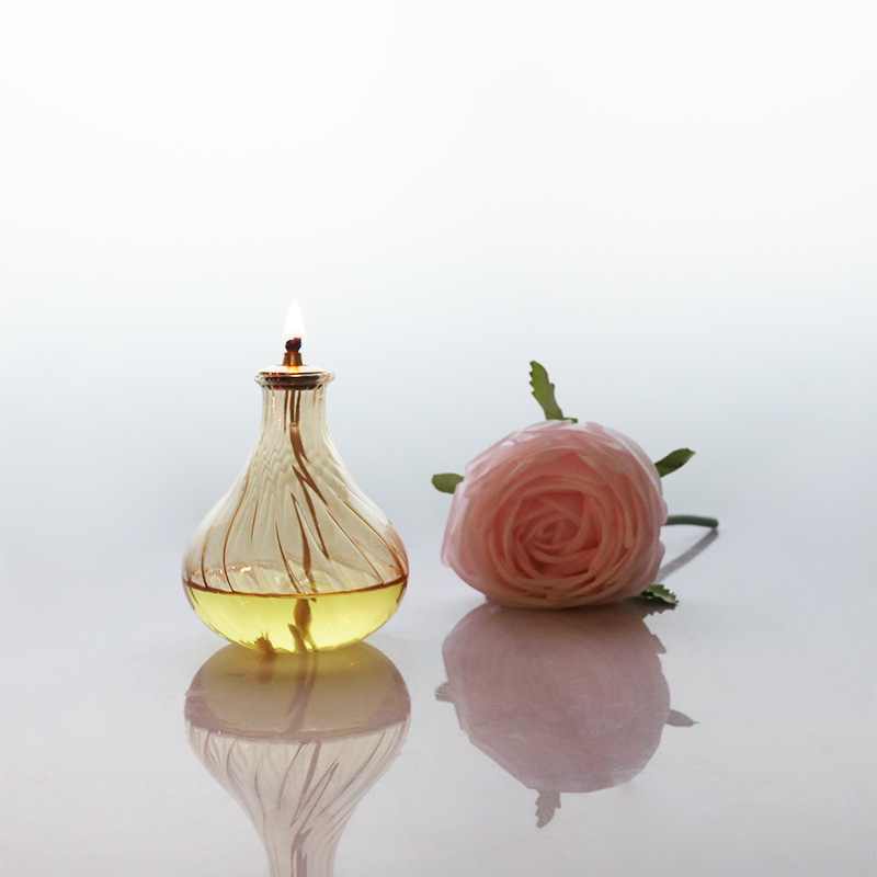 Lámpara de aceite creativo al aire libre camping pequeña lámpara de aceite restaurante bar característica cristal casa romántica atmósfera vela lenta vida