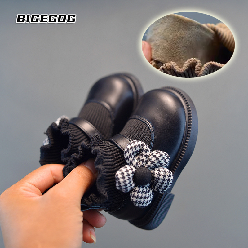 Bebé Niño Zapatos de fondo suave primavera y otoño 1-2 de un año de edad 3 años de edad bebé niña princesa zapatos volando tejidos niñas pequeños zapatos de cuero zapatos de niño