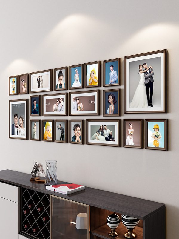 Photo Wall Decoration Photo Frame Combination Wall Hanging Punch-Free Photo Wall Company Creative Living Room Wall Photo Album Wall