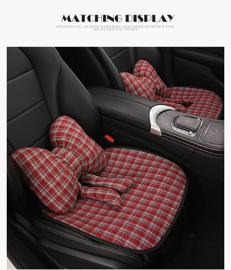 Retro Plaid Simple Breathable Four-Season Car Seat Cushion Suitable for Audi A3 A4L A5L Q3 Q5L Q2