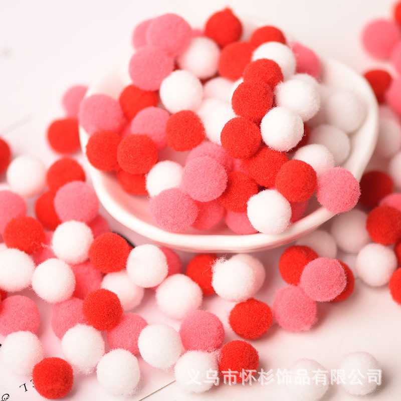 10-30mm color de alta elasticidad color bola de pelo pequeña jardín de infantes niños bricolaje material hecho a mano accesorios