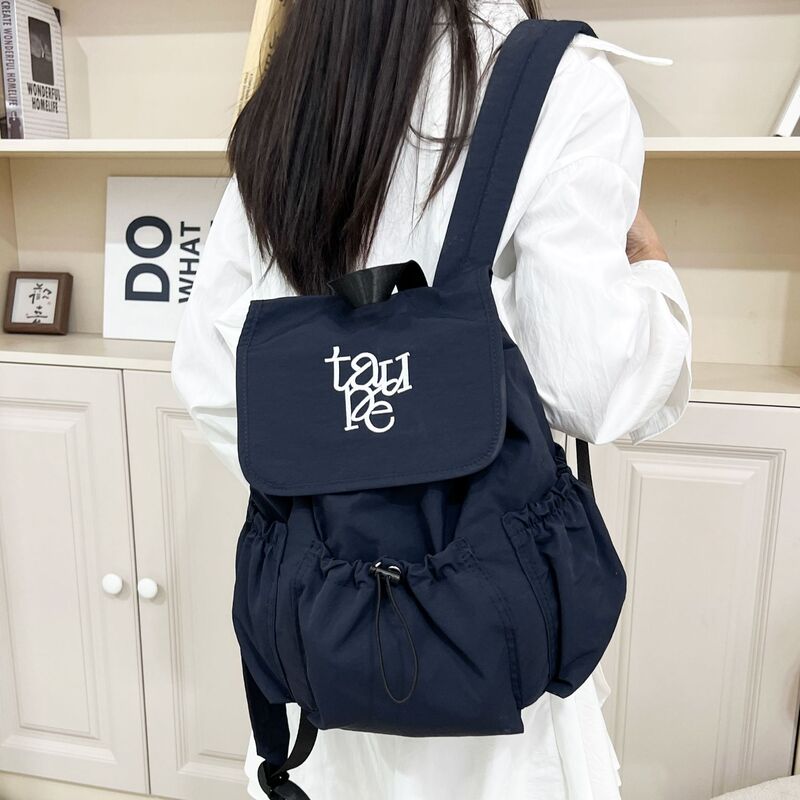 Cross-Border Korean School Bag for Women 2025 New Fashion Street Versatile Backpack Casual Backpack Large Capacity Canvas Bag