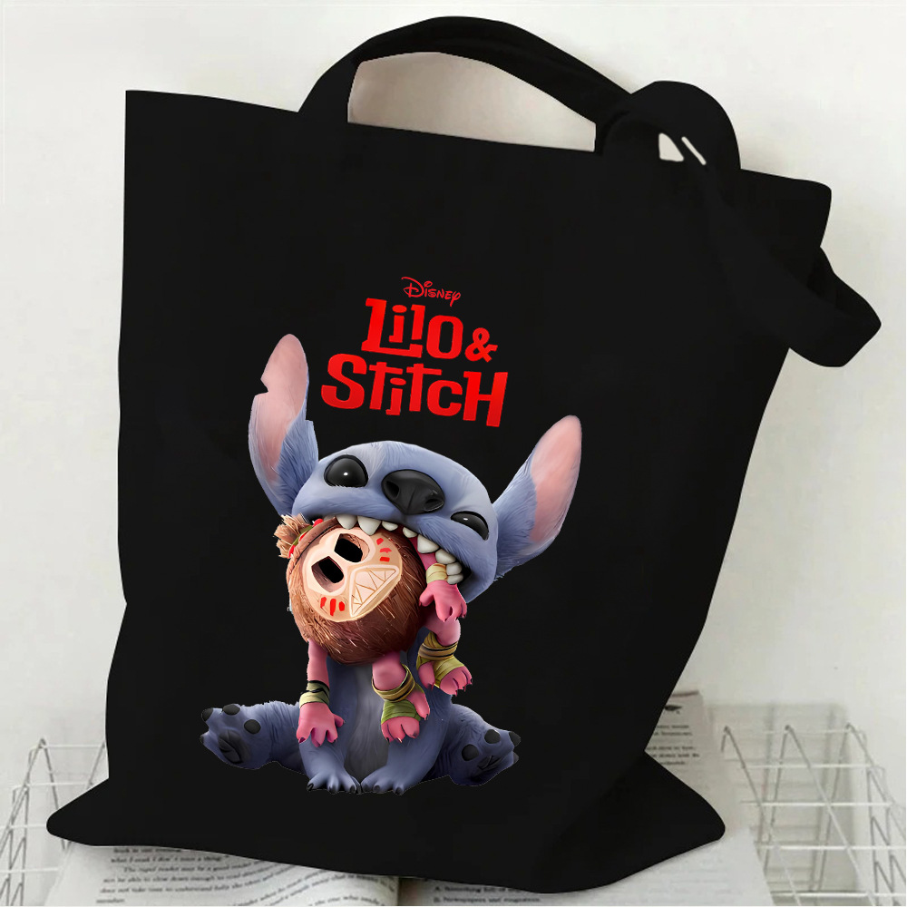 2025星際寶貝：史迪奇电影帆布包女单肩大学生ins韩风手提帆布袋