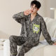 Pajamas Pure Cotton Spring and Autumn Thin Long-sleeved Casual Men's Teenager plus size Summer Home Clothes suit Outer Wear