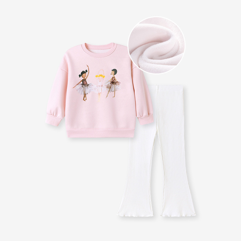 リトルメイブンソースファクトリークロスボーダーガールズスーツ卸売秋プラスベルベットかわいい子供用ツーピーススーツ|undefined