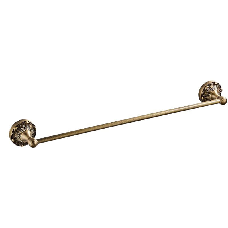 Supply 61cm length embossed round chassis antique craft bronze European fine brushed new towel bar single pole