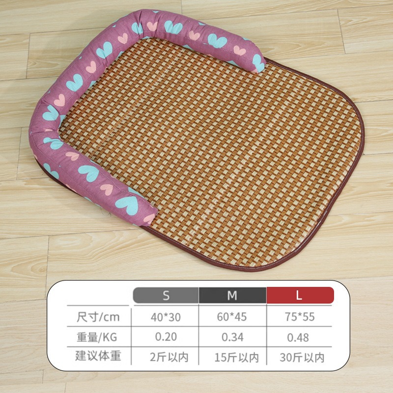 Cazada para perros, tapete para gatos, tapete para mascotas de ratán semicerrado en verano, tapete de hielo, tapete para perros grande, suministros generales para mascotas para todas las estaciones