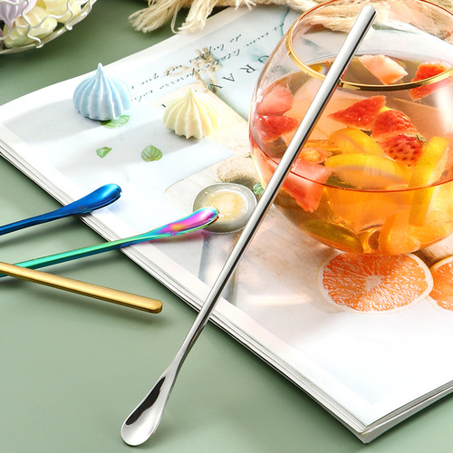 304 stainless steel long handle stirring spoon, milk tea, coffee and honey spoon, Japanese mixing stick, bar spoon, long ice spoon, spoon