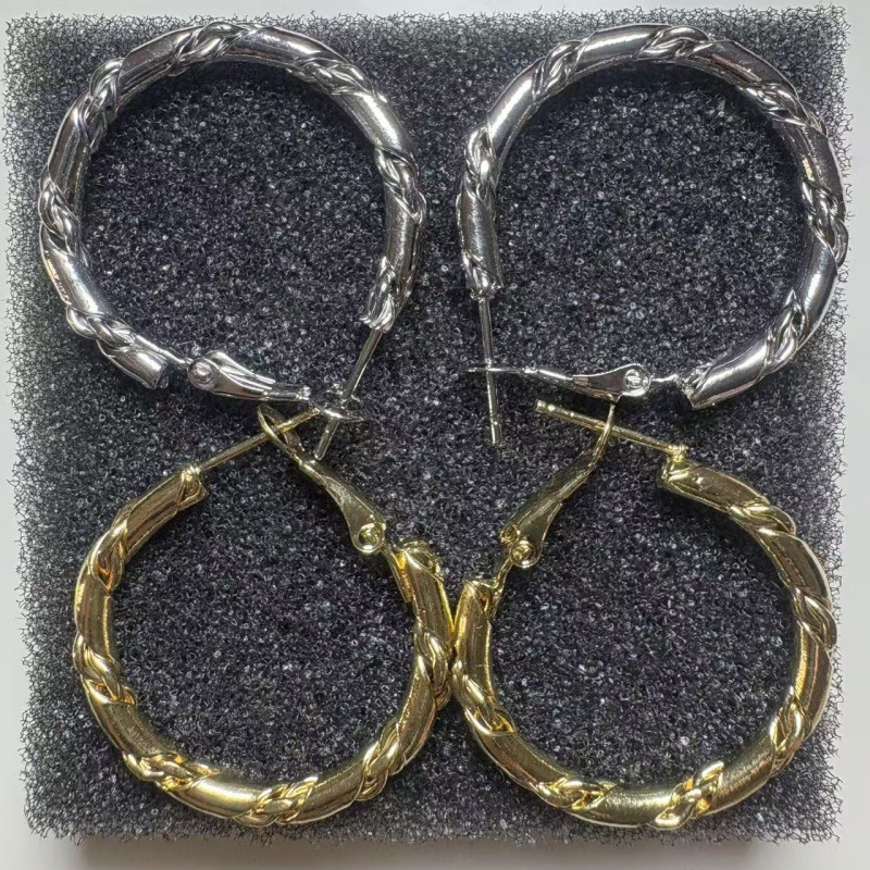 2025 Cool Style Round Earrings, Personalized Work Clothing, Simple Silver Earrings, Fashionable Elegant, High-End Earrings, Large Hoops
