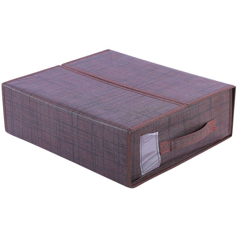 Caja de almacenamiento de armario de ropa de sábana plegable no tejida transfronteriza caja de almacenamiento a prueba de polvo con tapa caja de almacenamiento de organización