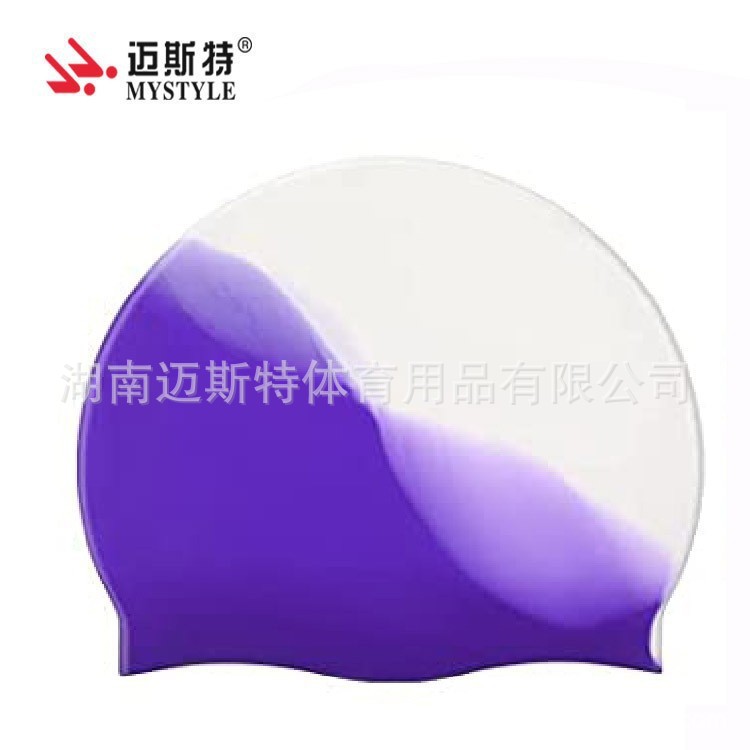Gorro de baño de silicona suave a juego de color degradado al por mayor de fábrica Gorro de baño para niños y adolescentes de 4 a 12 años Amazon transfronterizo