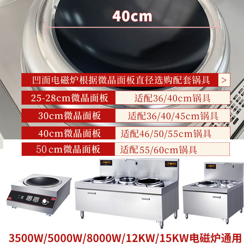 PK7J商用凹面電磁爐專用炒鍋飯店廚師不鏽鋼電磁灶50炒鍋雙耳圓底