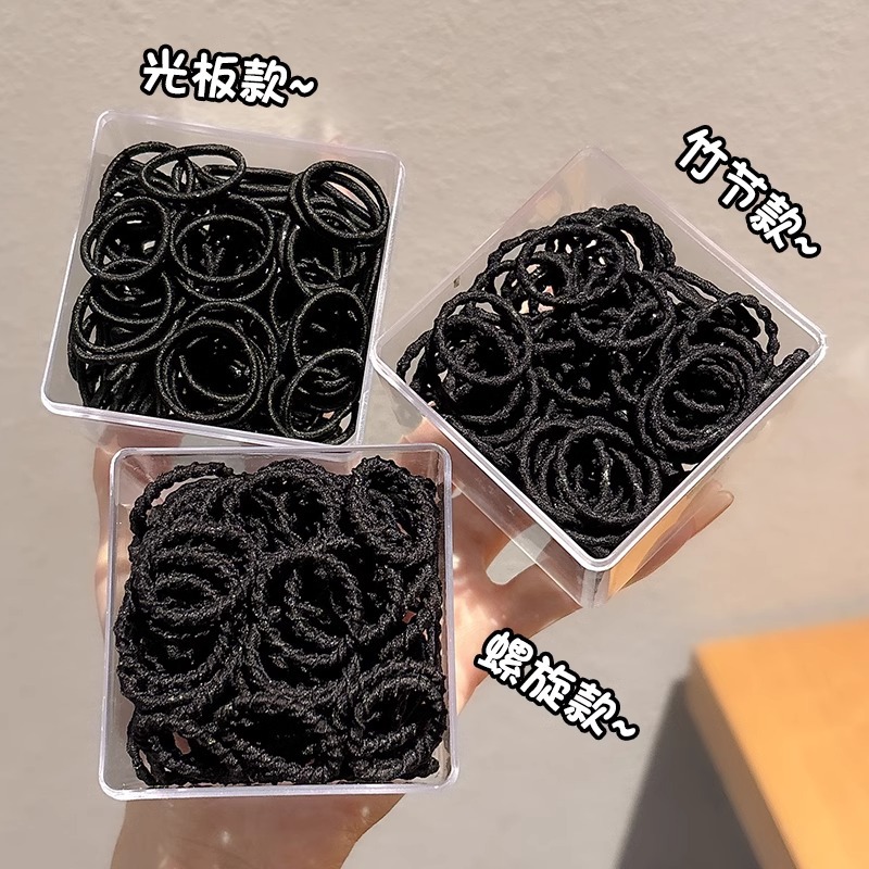 Niños pulgar negro anillo de pelo correa de goma de alta elasticidad bebé atado corda de pelo de correa de pelo de niñas no lastimar adornos de pelo de cabello