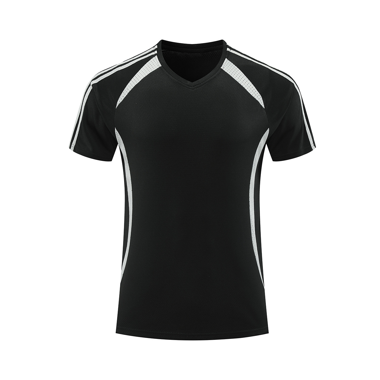 Hombre deportivo ocio mangas cortas T gran agujero de ventilación color combinado ropa de trabajo de secado rápido impresión logotipo camiseta ropa deportiva fitness