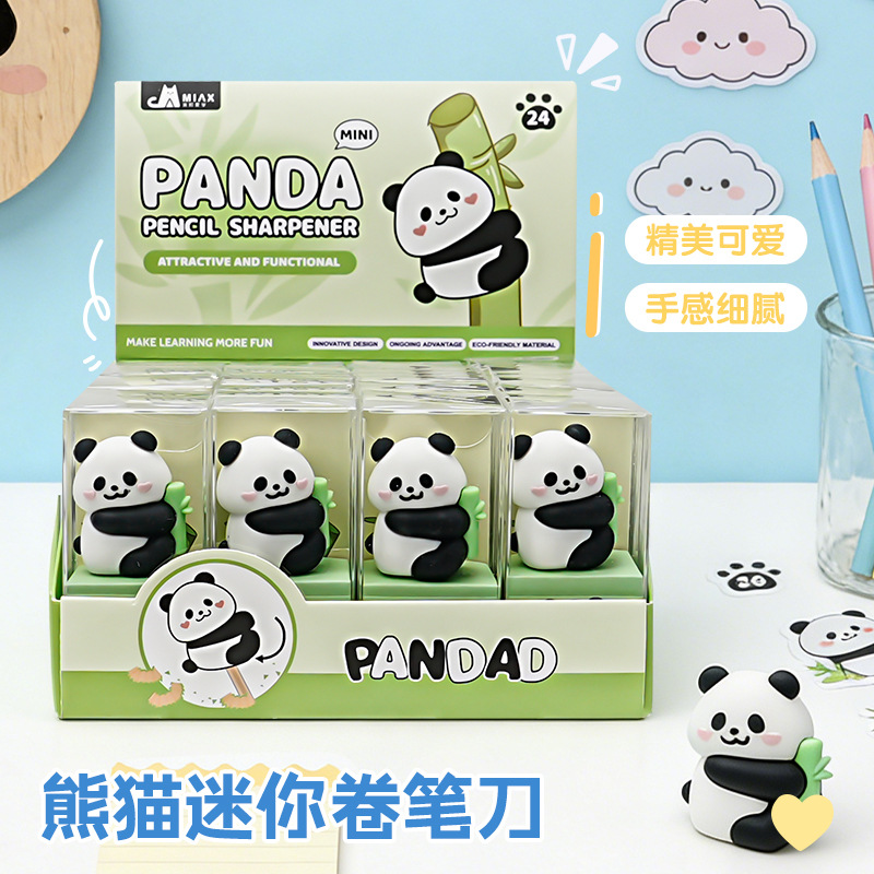 Cuchillo de lápiz de panda 3D no ensamblado cuchillo de lápiz de panda tridimensional especial para estudiantes de papelería de alto valor facial