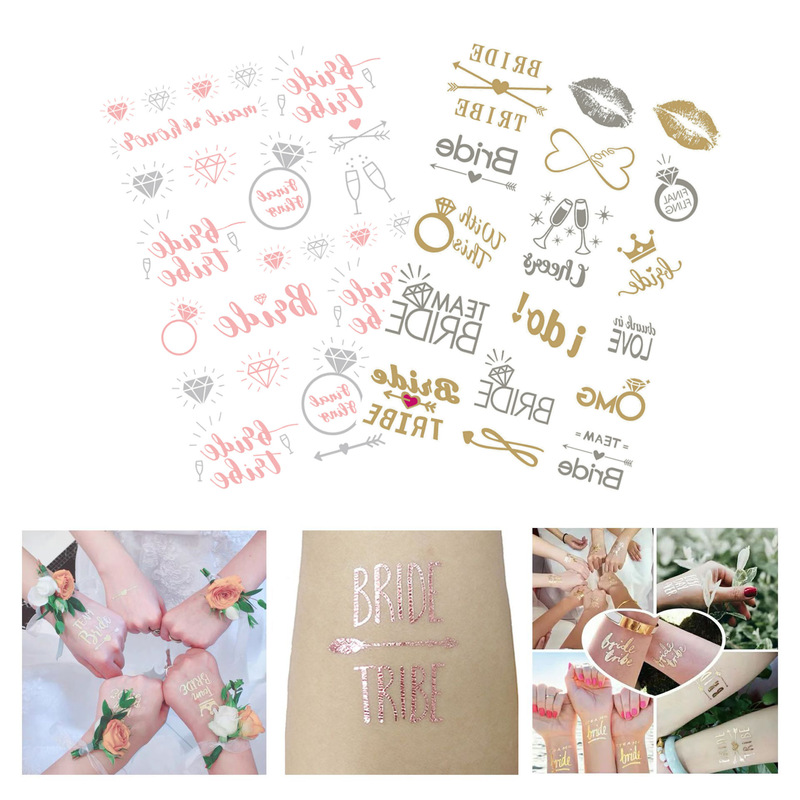 Single party tattoo stickers Team Bride to be Bride and groom cross-border European and American wedding gilding stickers