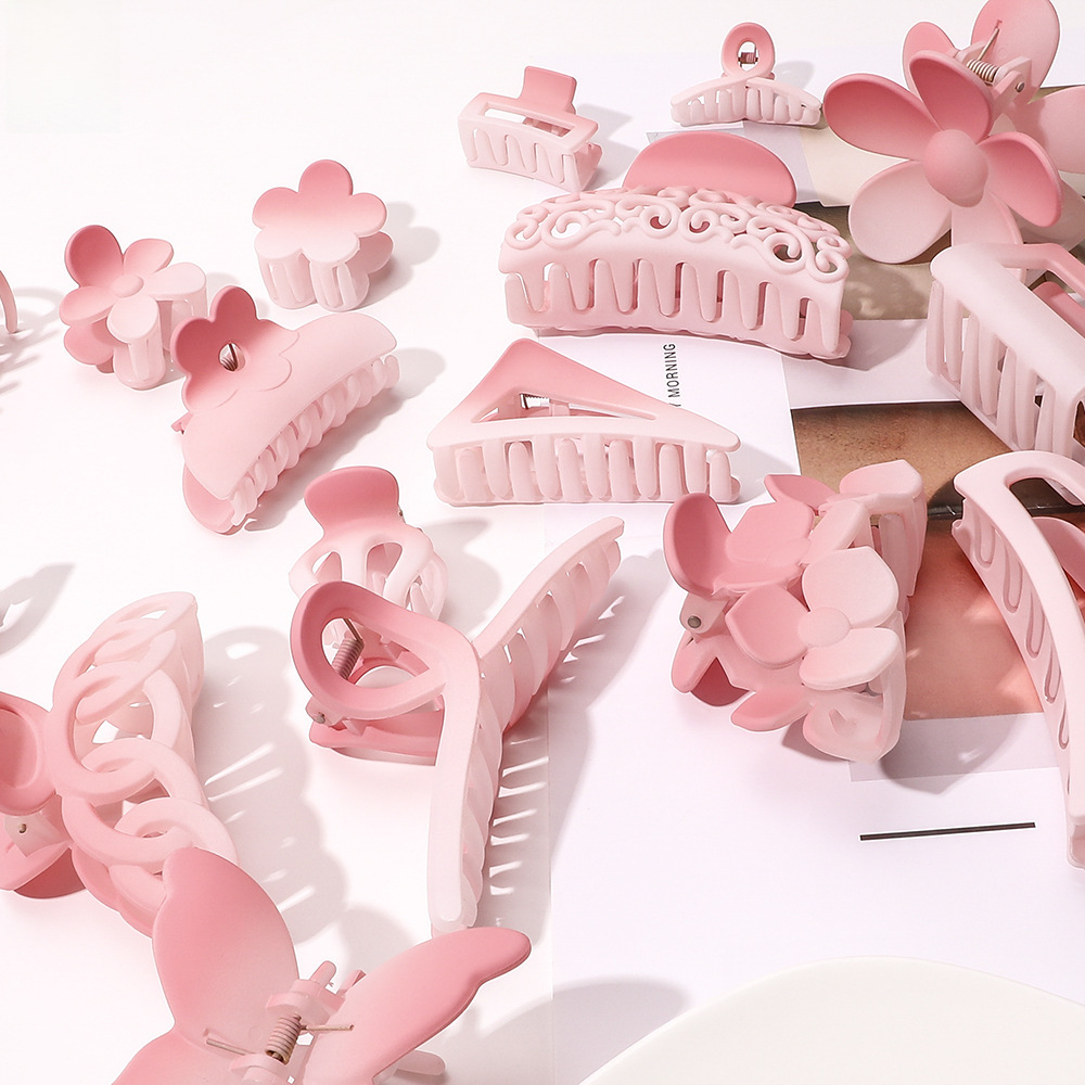 Qiyue határokon átnyúló színátmenetes hajtű matt fogócsat édes női cápacsat hajcsat hajkiegészítők nagykereskedelemben_voghion.com