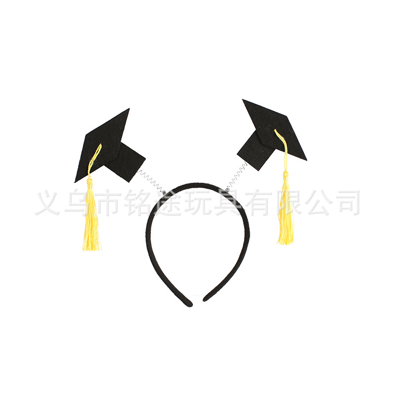 Temporada de graduación Hebilla de cabeza transfronteriza Ceremonia de graduación Sombrero de soltero Sombrero de doctorado Decoración de fiesta de graduación hecha a mano Accesorios para el cabello Diadema