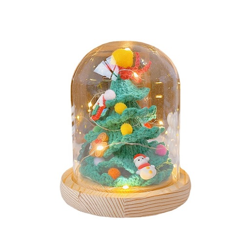 Manufacturer wholesale hand knitted wool Christmas tree finished ornaments decoration Christmas creative gift set
