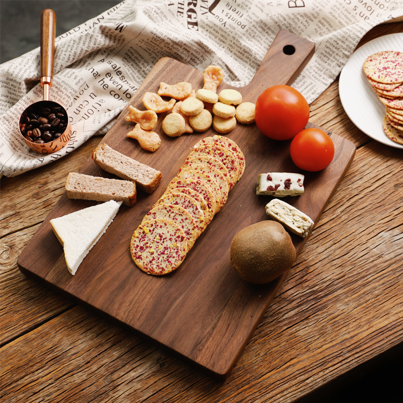 New Black Walnut Thickened Chopping Board Wooden Pizza Steak Bread Board Home Cutting Fruit Wooden Tray