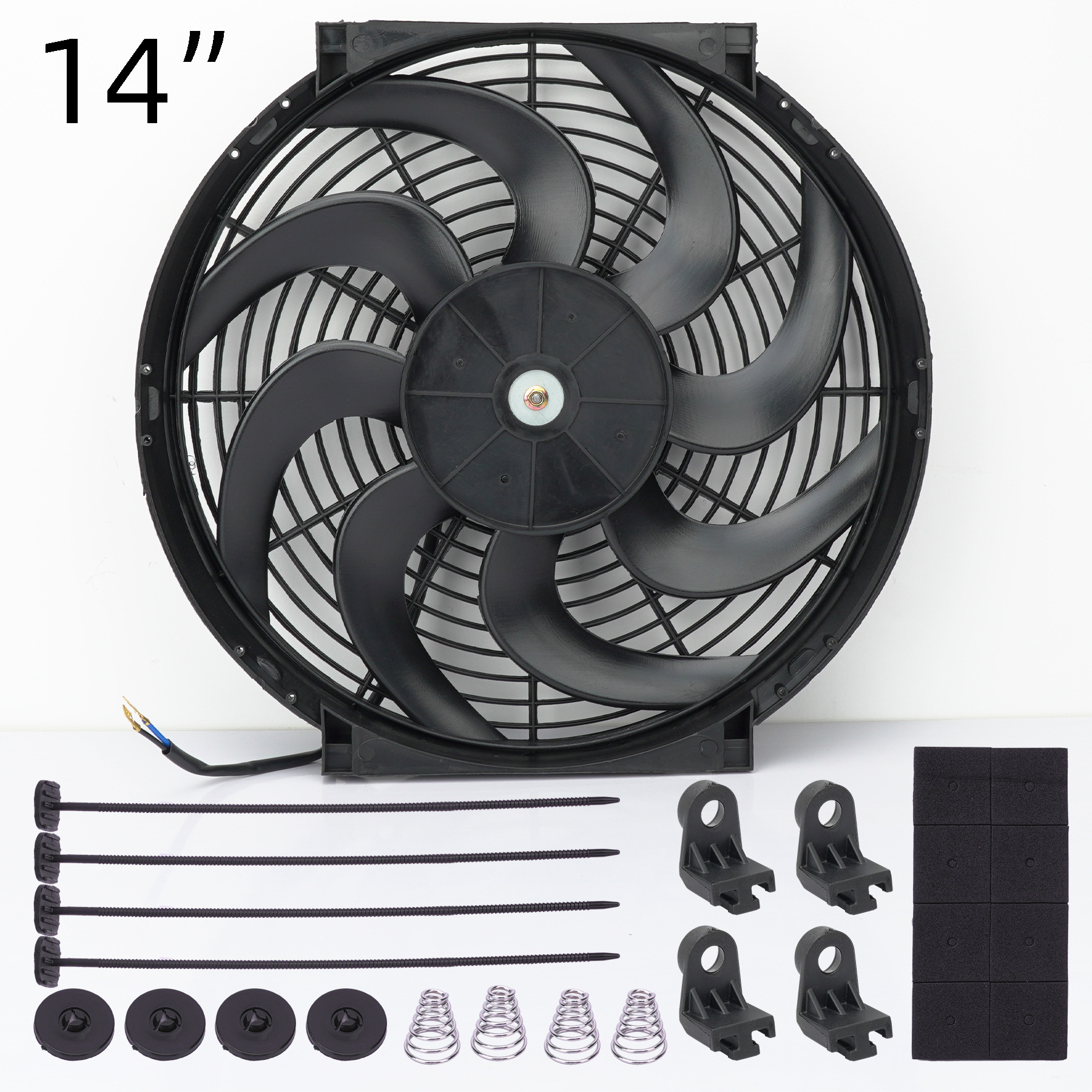 Radiator fan universal 12V 80W120W automobile oil-cooled and air-cooled electric push-pull kit cooling system