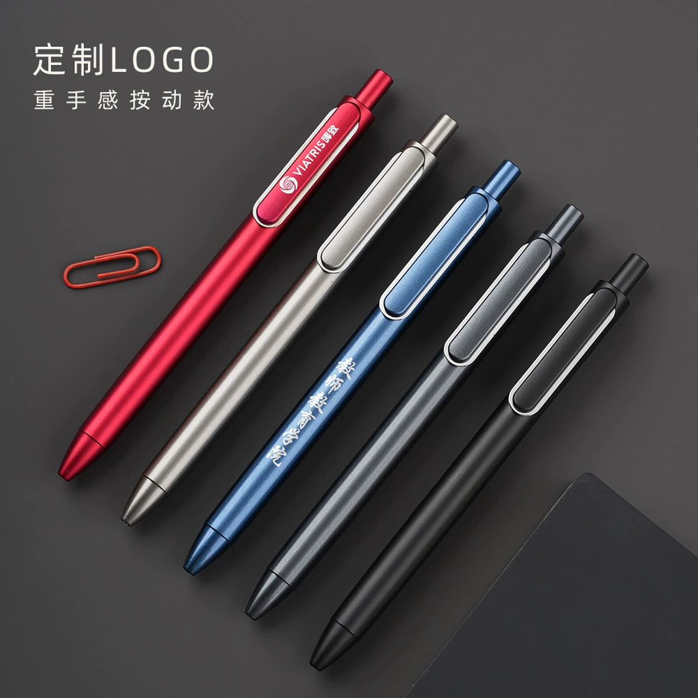 Высококачественное нажатие на гениальную ручку для увеличения текстуры бизнес-конференции рекламная ручка пользовательского логотипа 0.5 мм