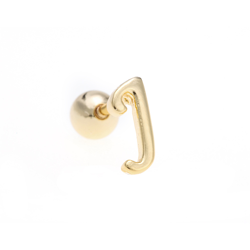 Simple Art Body 26 Letter Gold Color-preserving Glossy Earrings display picture 2