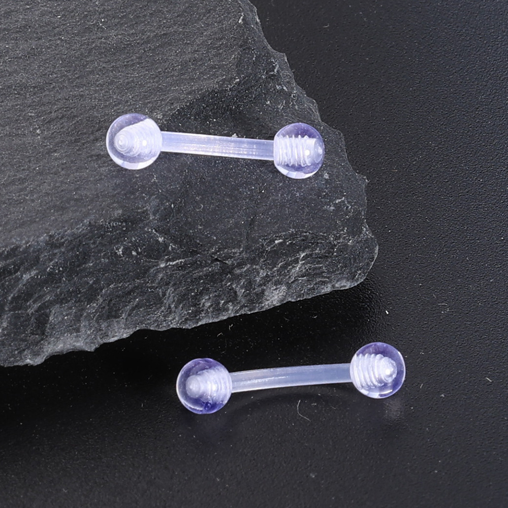 6-Piece Acrylic Nose Ring, Horseshoe Barbell, Lip Stud, Invisible Transparent Combo Set - Body Piercing Jewelry detail image 7