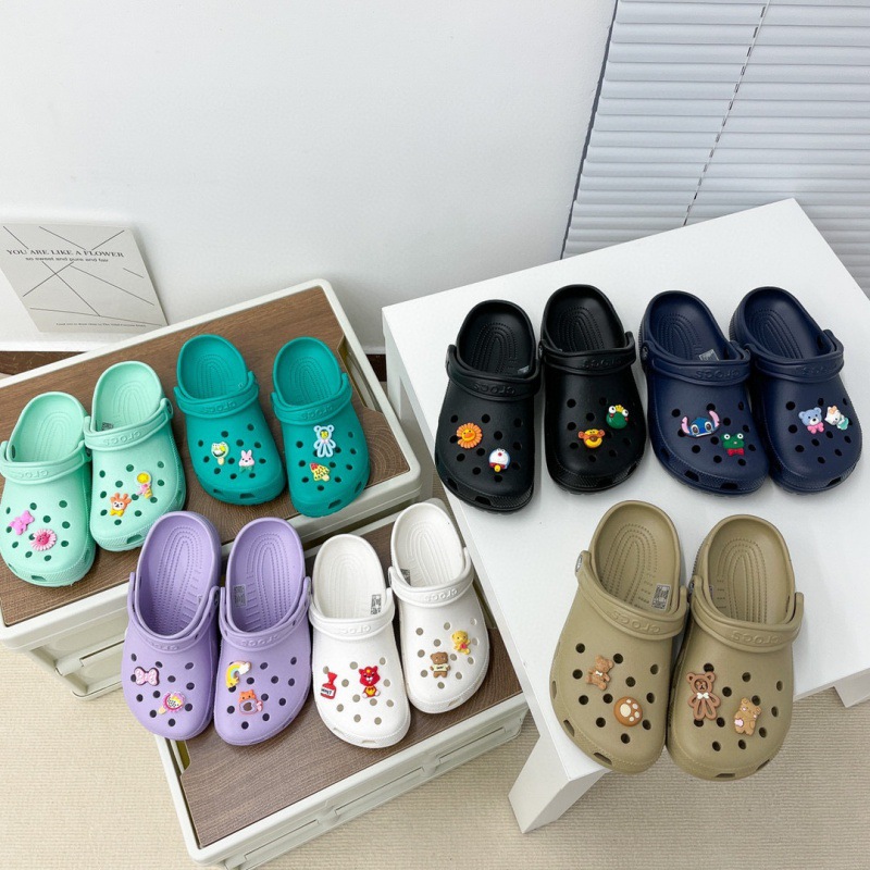 croos卡洛驰洞洞鞋男沙滩鞋户外包头拖鞋女鞋情侣明星款可diy