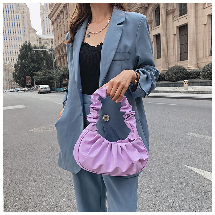 353g Weight Polyester Lining Material Ruched Bag, Sewing Thread Fashion Element Zipper Closure Type Single Shoulder Strap Strap Type Shoulder Bag Bags Type Casual, Daily, Shopping Occasion Pu Leather Material Solid Color Pattern All Seasons Season Women's Gender Classic Style Style Dumpling Shape Shape Women's Pu Leather Solid Color Classic Style Ruched Bag Sewing Thread Dumpling Shape Zipper Shoulder Bag 12
