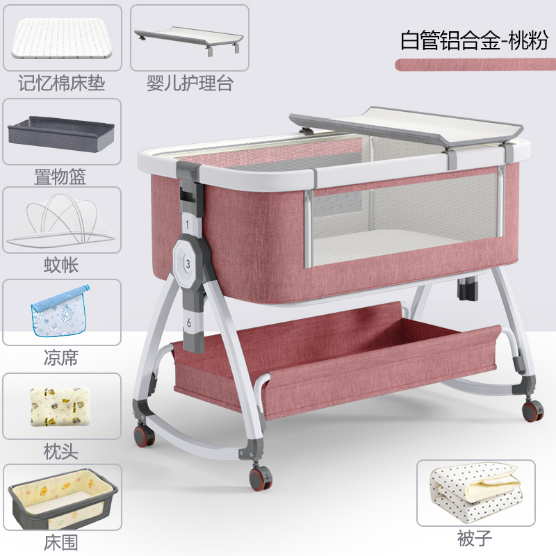 Venta al por mayor cuna recién nacido cama costura cama grande bebé cama para niños cama bb cuna cama multifuncional móvil plegable