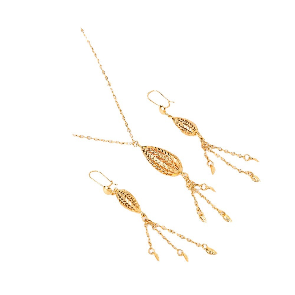 Explosiones transfronterizas opciones aretes collar conjunto de joyas de moda para mujeres colgantes de orejas de dos piezas conjunto de joyas exquisitas