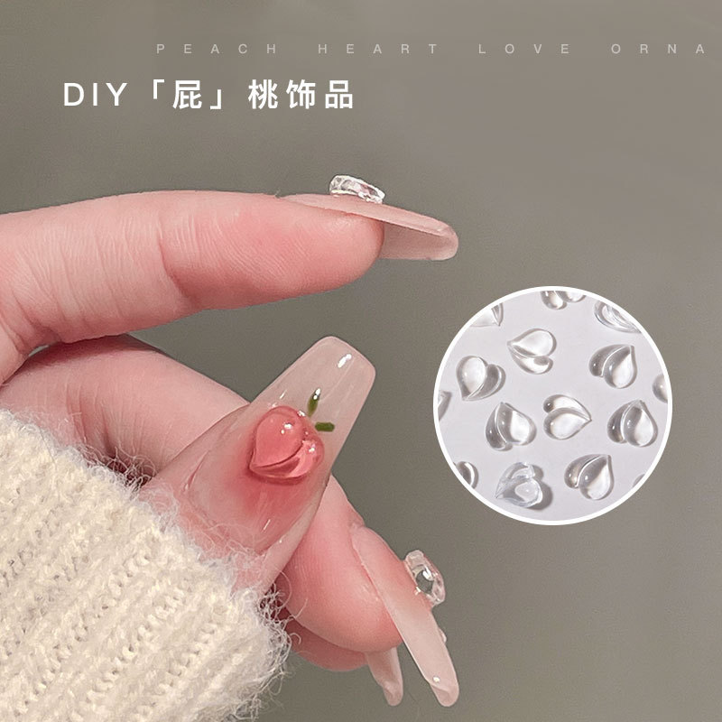 50 nail art love jewelry Net red three-dimensional fart heart DIY various colors cute nail accessories wholesale