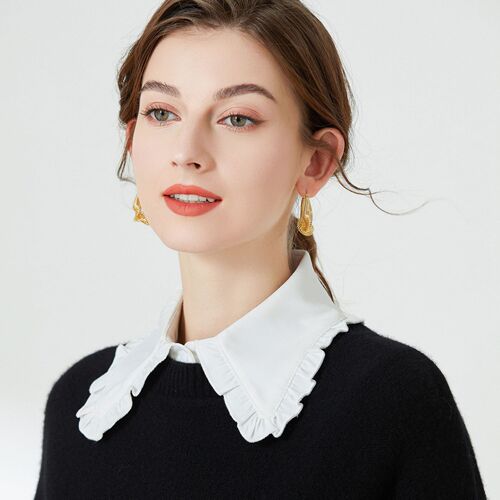 Compatibility Collar for Children and Adults - Autumn/Winter Lotus Edge Collar - Pure Color, Versatile Collar for Casual Shirts - Inner Collar