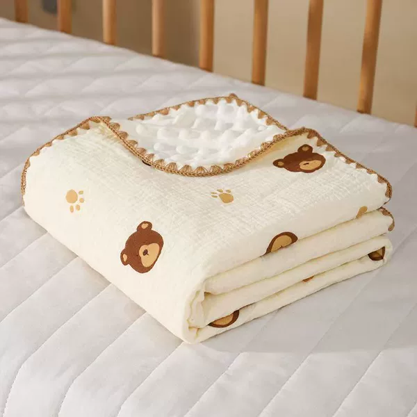 Footprint Bear (hooked beanie blanket)