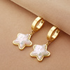 Golden earrings stainless steel, jewelry, European style, does not fade, pink gold, wholesale