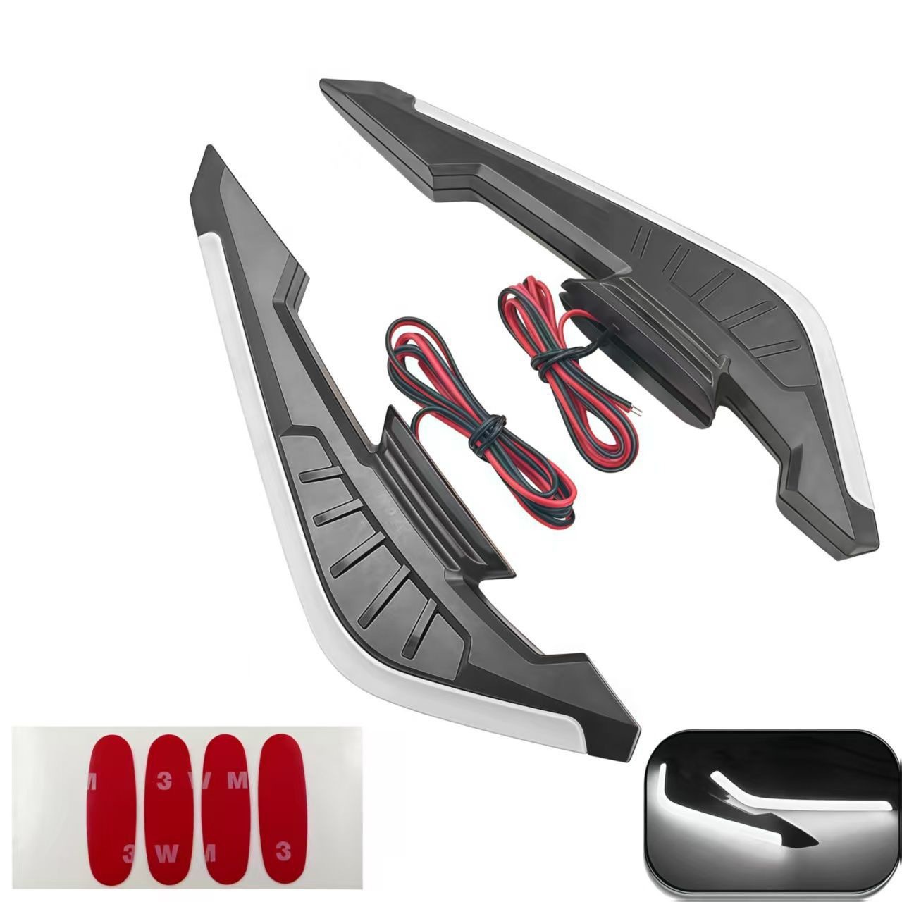 Motorcycle Scooter Modification Parts Led Lights Body Decoration Stickers Wind Wings Wind Blades Anti-Scratch Claw-Shaped Side Wind Blades