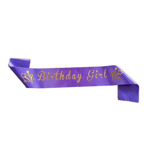 2024 New Girl Birthday Shoulder Strap Party Birthday Girl Girls Sash Satin Formal Ribbon Wholesale 