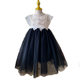 2024 summer new square collar heavy industry mesh stitching sleeveless vest skirt girls princess skirt gauze skirt dress