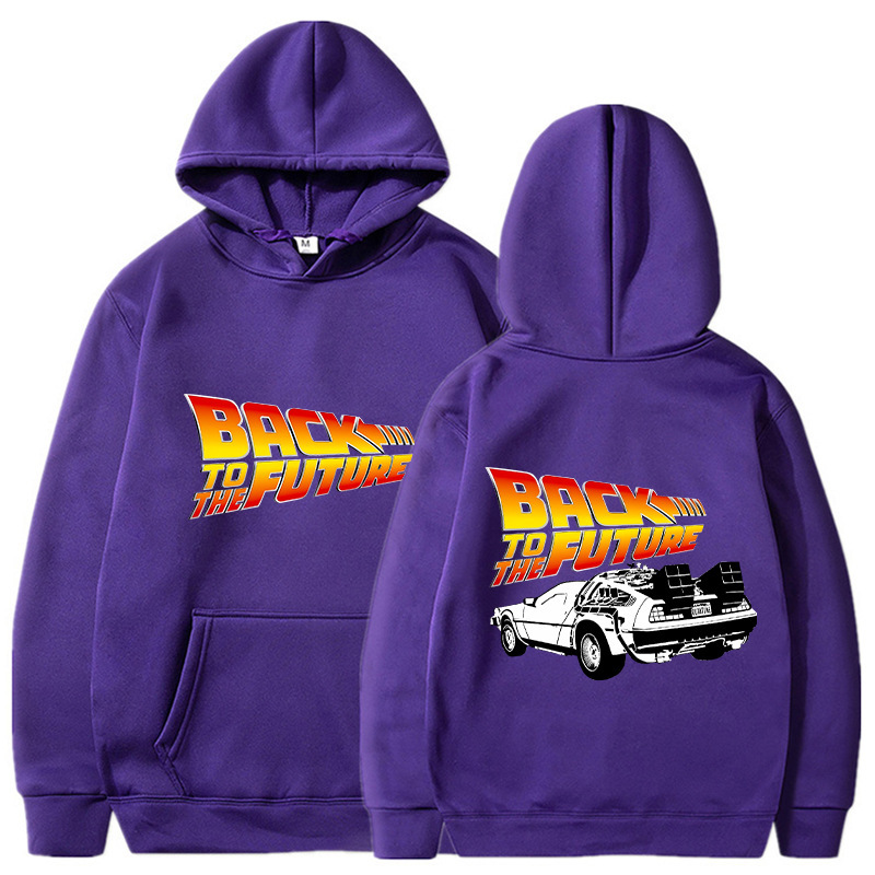 Back To The Future Hoodies Men Fashion Graphic Printed Long
